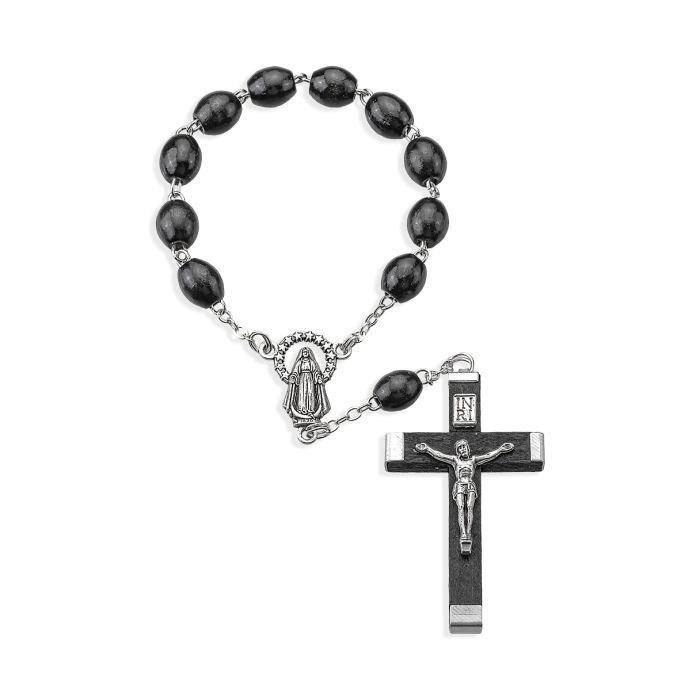 One Decade Black Rosary
