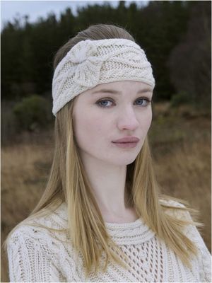 Aran Head Band- Natural
