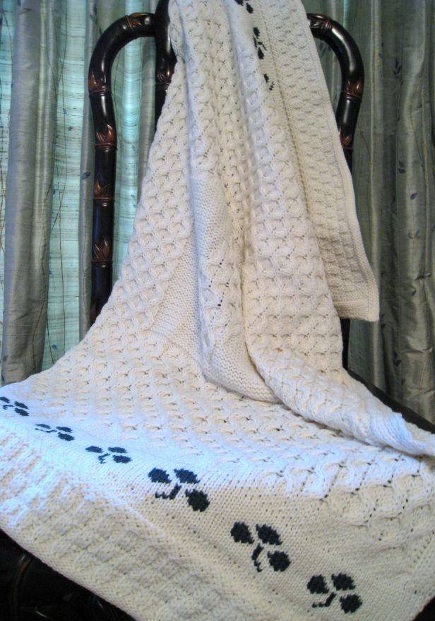 Shamrock Baby Blanket- Natural