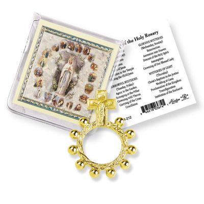 Gold Crucifix Rosary Ring