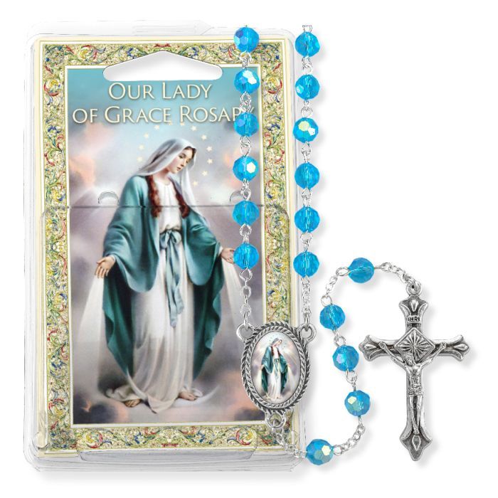 Our Lady of Grace Specialty Rosary Aqua