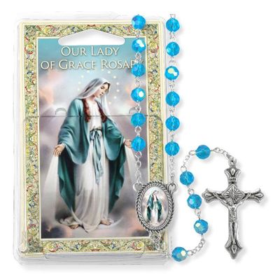 Our Lady of Grace Specialty Rosary Aqua