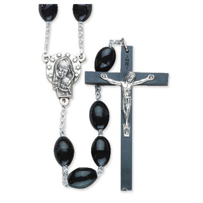 Large Black Acrylic Family Rosary