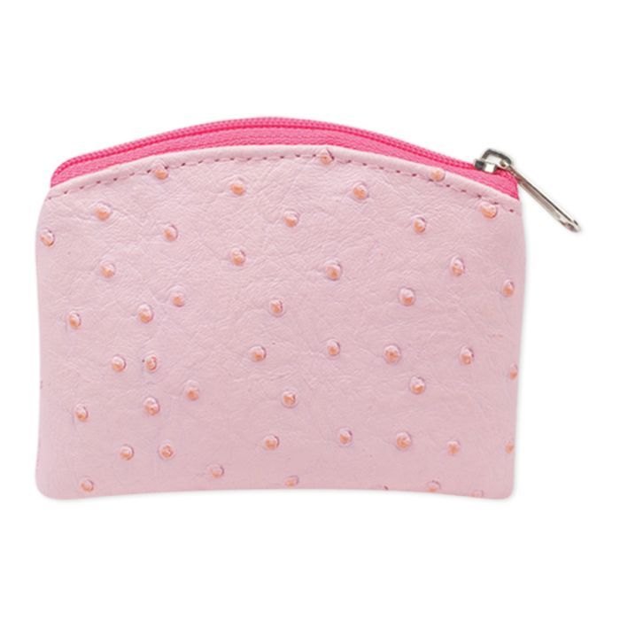 Pink Ostrich Skin Rosary Pouch