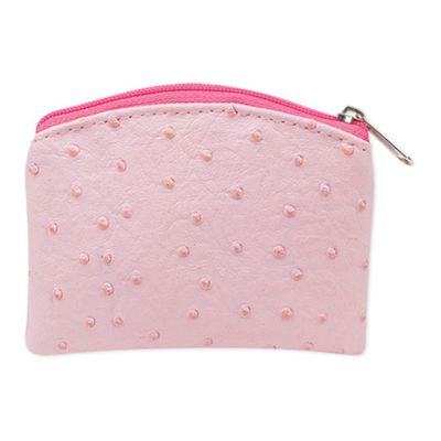 Pink Ostrich Skin Rosary Pouch