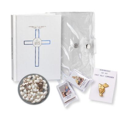 Girls White Blessed Trinity Missal Communion Set