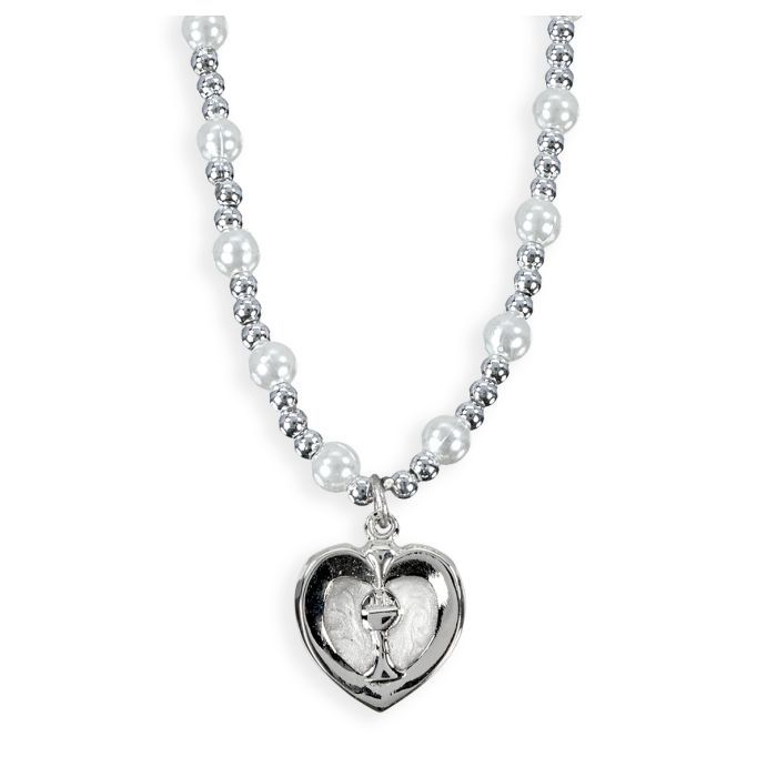 White Pearl 17&quot; Necklace with Chalice
