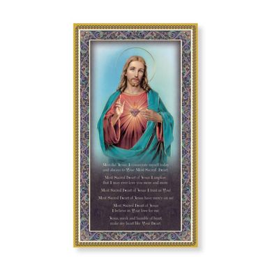 Sacred Heart of Jesus Plaque with Prayer