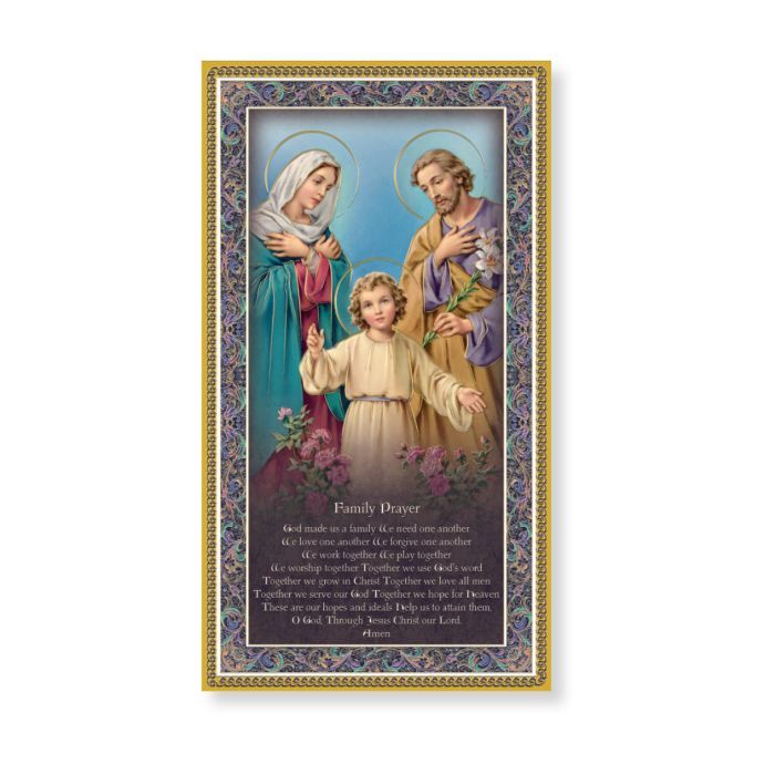Holy Family Plaque with Prayer