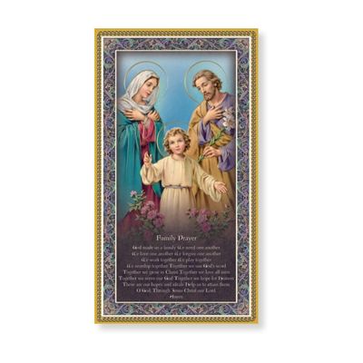 Holy Family Plaque with Prayer