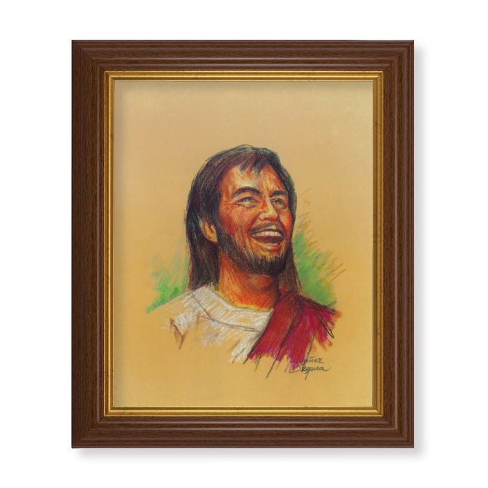 Laughing Jesus Walnut Frame