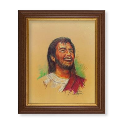 Laughing Jesus Walnut Frame
