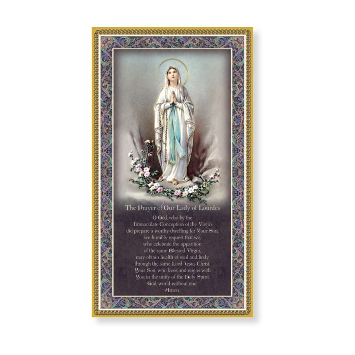Our Lady of Lourdes Plaque with Prayer