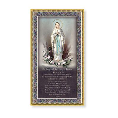 Our Lady of Lourdes Plaque with Prayer