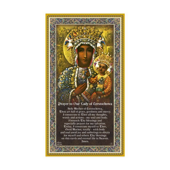 Our Lady of Czestochowa Plaque with Prayer