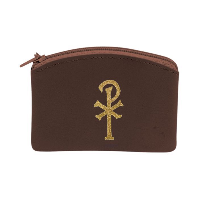 Rosary Case Brown Zippered