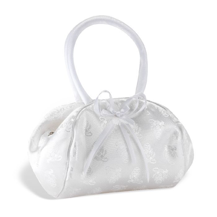 White Satin Purse with Bow