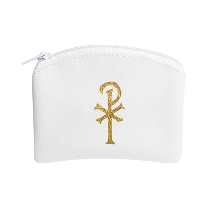Rosary Case White Zippered