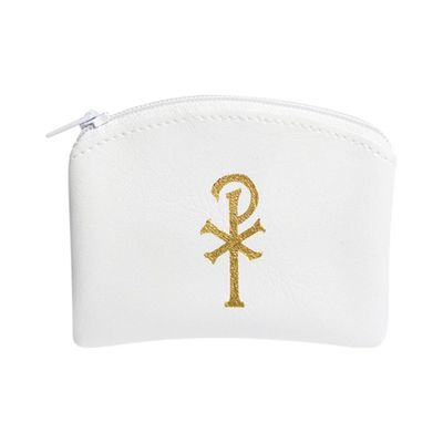 Rosary Case White Zippered