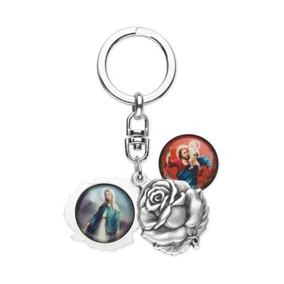 Saint Christopher and Our Lady of the Highway Keychain