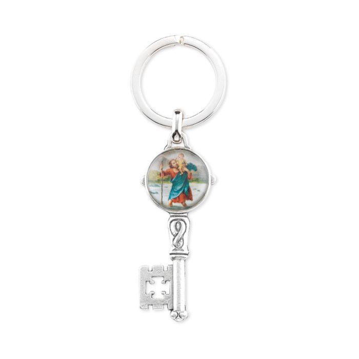 Saint Christopher Epoxied Image Keychain