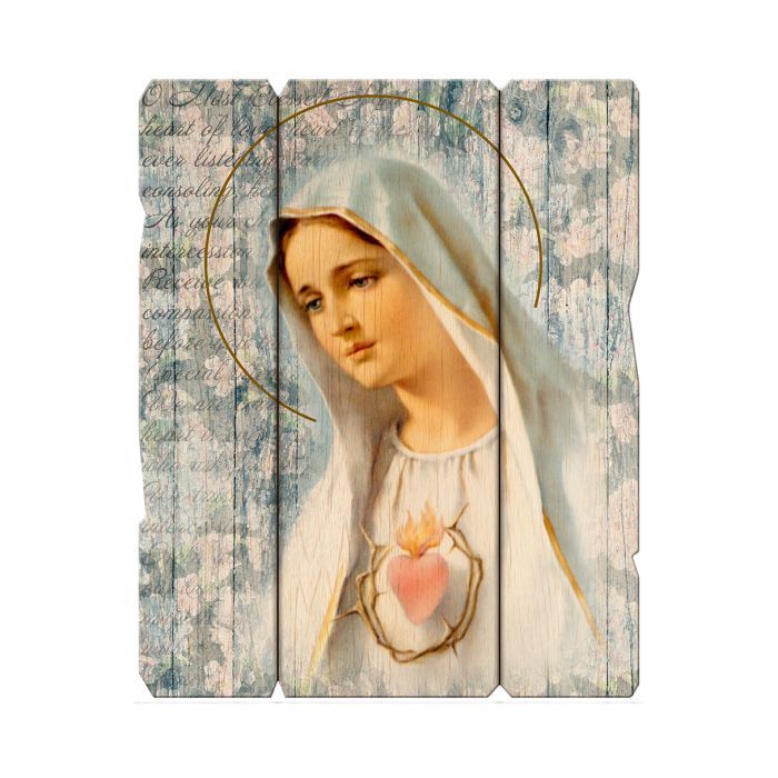 Immaculate Heart of Mary Wooden Plaque