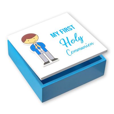 Boys First Communion Wooden Keepsake Box