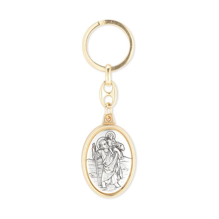 St. Christopher Two-tone Keychain