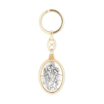 St. Christopher Two-tone Keychain