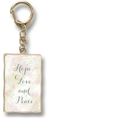 Hope Love Peace ArtMetal Key Ring Disc.
