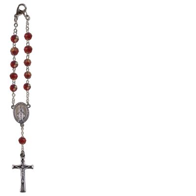 January/Garnet Birthstone Car Charm Rosary