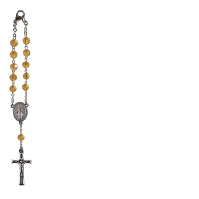 November/Topaz Birthstone Car Charm Rosary