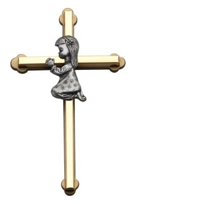 6&quot; Cross with Pewter Girl