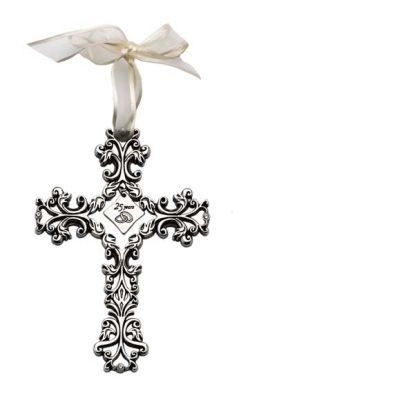 Silver 25 Years Filigree Cross