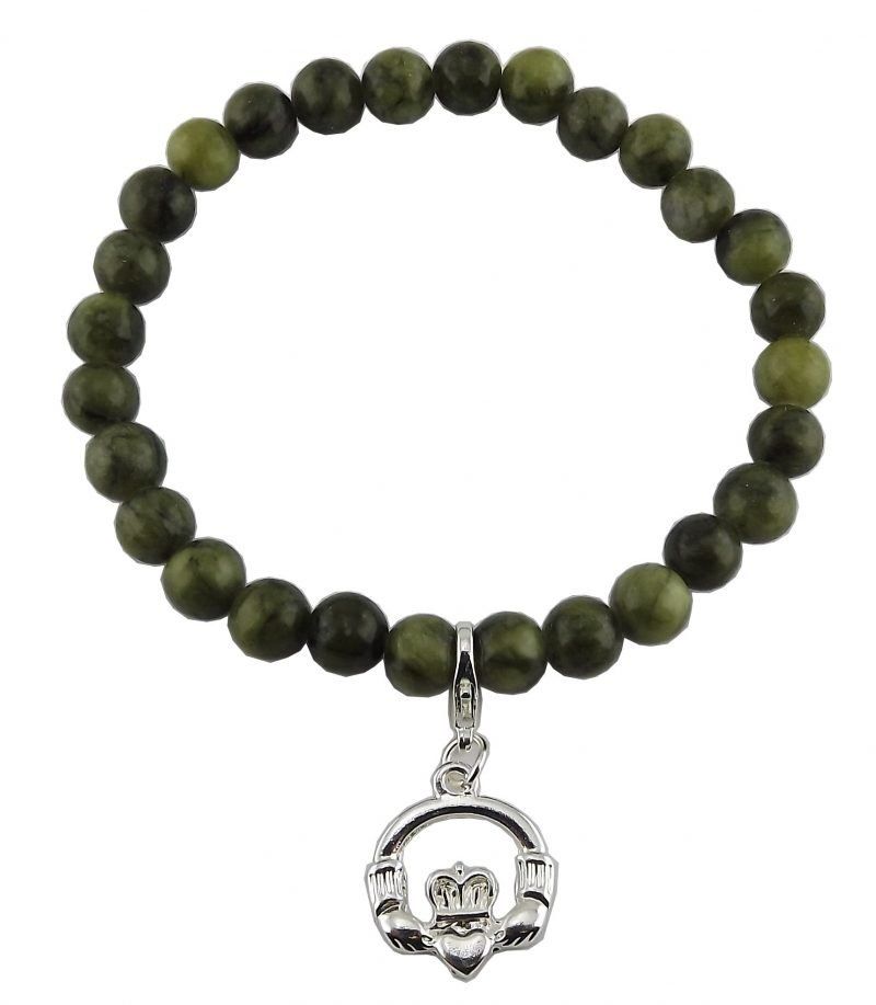 Connemara Marble Claddagh Charm Bracelet