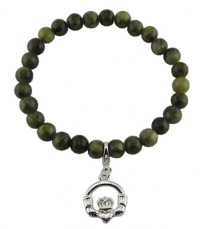Connemara Marble Claddagh Charm Bracelet