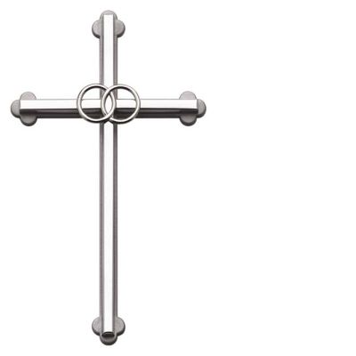 8&quot; Silver Cross with Rings