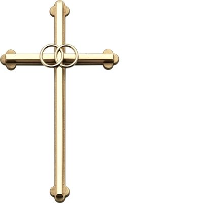 8&quot; Gold Cross with Rings
