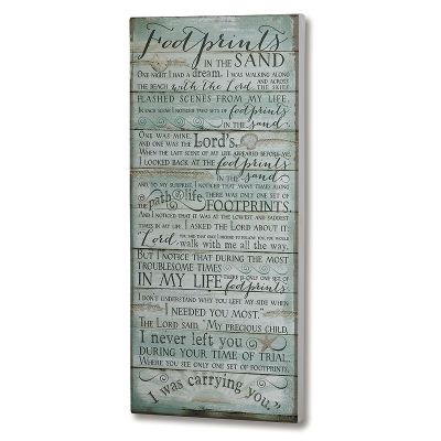 Footprints 10X22&quot; Wall Plaque