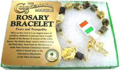 Commemara Marble Adult Rosary Bracelet Single Decade Beads