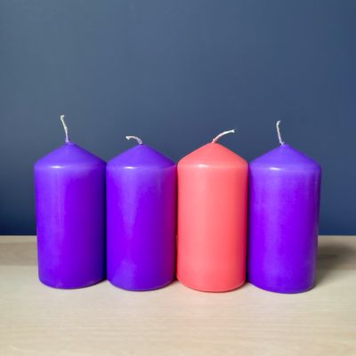 4 Piece Advent Votive Set- 4&quot;H, 2&quot;D