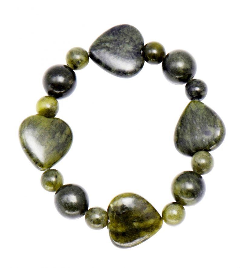 Connemara Marble Love Heart Style Stretch Bracelet