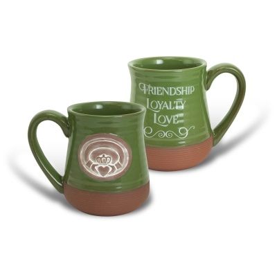 Claddagh Green Pottery Mug