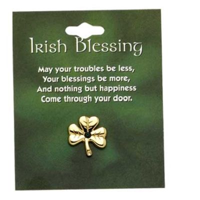Pin Shamrock with Stone