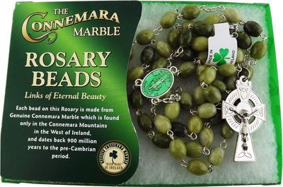Connemara Marble Full Rosary with Oval Beads