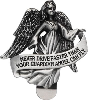 Guardian Angel Never Drive Faster Visor Clip