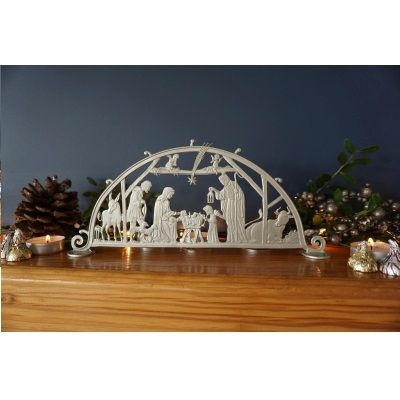Silver Standing Nativity