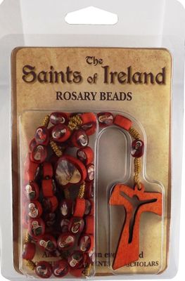 Saints of Ireland Wooden Rosary Beads