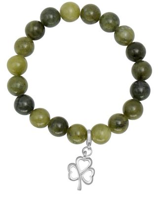 Connemara Marble Shamrock Charm Stretch Bracelet