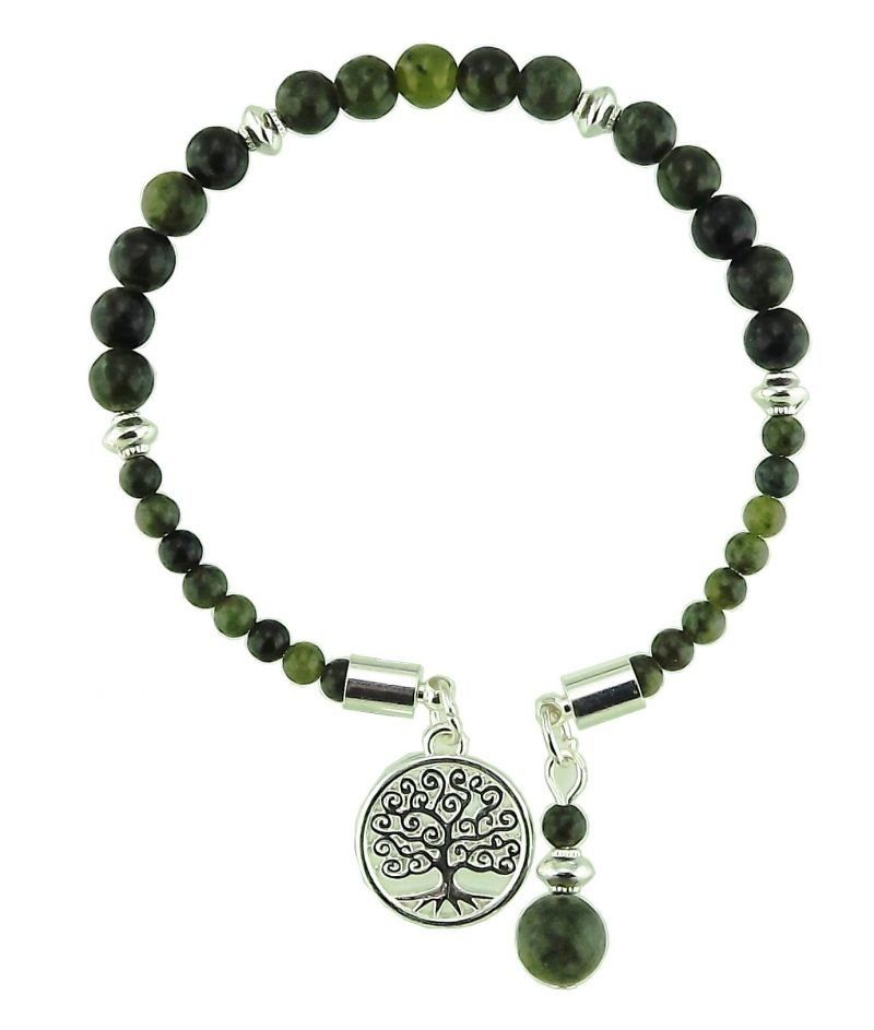 Connemara Marble Tree of Life Charm Horseshoe Style Bracelet